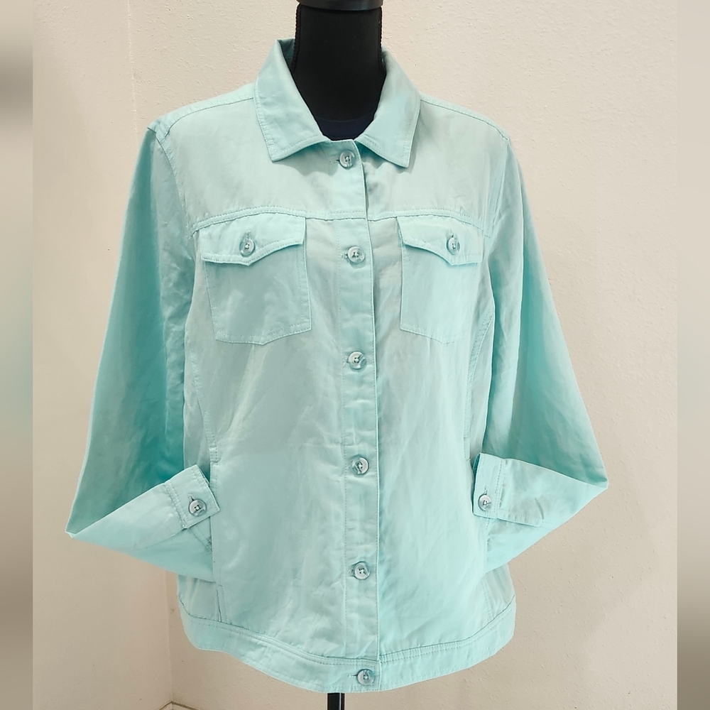 Chico's Light Blue Utility Jacket